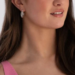 Sif Jakobs Spirale Silver Cubic Zirconia Drop Earrings