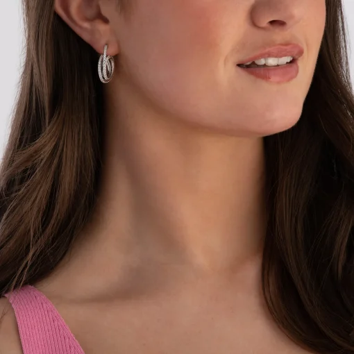 Sif Jakobs Spirale Silver Cubic Zirconia Drop Earrings