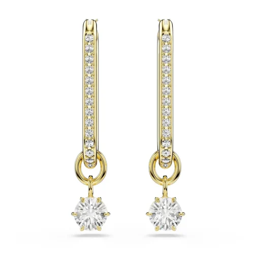 Swarovski Constella Yellow Gold Tone Crystal Drop Earrings