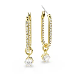 Swarovski Constella Yellow Gold Tone Crystal Drop Earrings