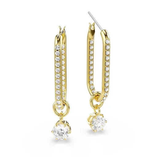 Swarovski Constella Yellow Gold Tone Crystal Drop Earrings