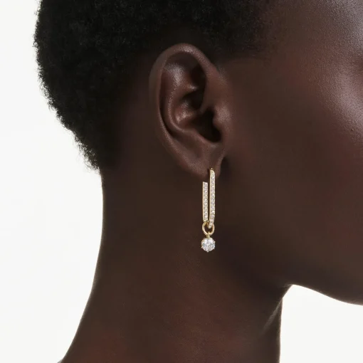 Swarovski Constella Yellow Gold Tone Crystal Drop Earrings
