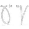 Swarovski Dextera Silver Crystal Hoop Earrings