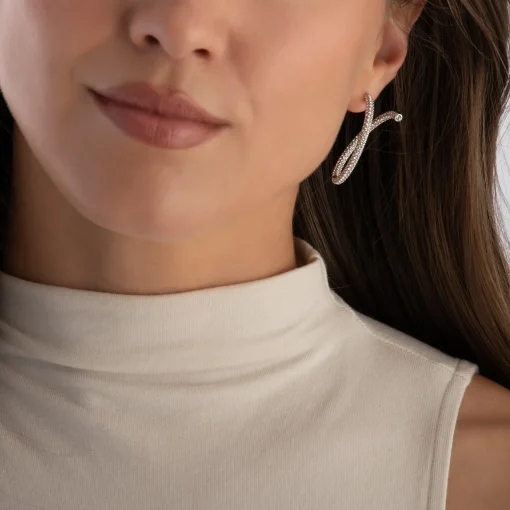 Swarovski Dextera Silver Crystal Hoop Earrings