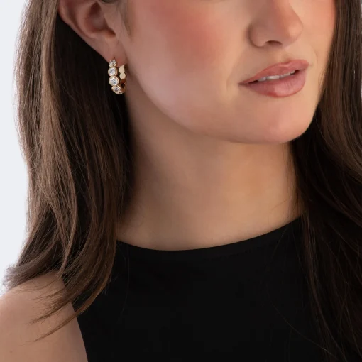 Swarovski Imber Yellow Gold Plated Hoop Earrings