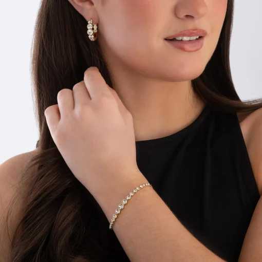 Swarovski Imber Yellow Gold Plated Hoop Earrings