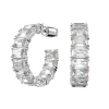Swarovski Matrix Silver Crystal Hoop Earrings