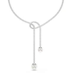 Swarovski Matrix Silver Crystal and Pearl Necklace
