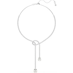 Swarovski Matrix Silver Crystal and Pearl Necklace