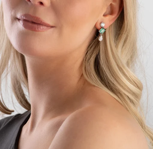 Swarovski Mesmera Green Drop Earrings