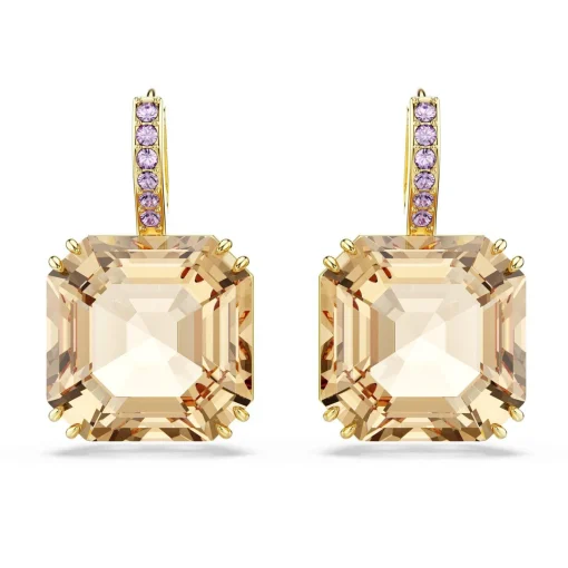 Swarovski Millenia Yellow Gold Tone Crystal Drop Earrings