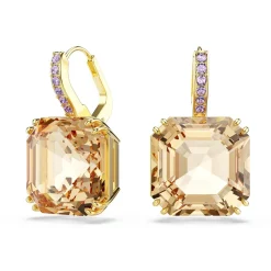 Swarovski Millenia Yellow Gold Tone Crystal Drop Earrings