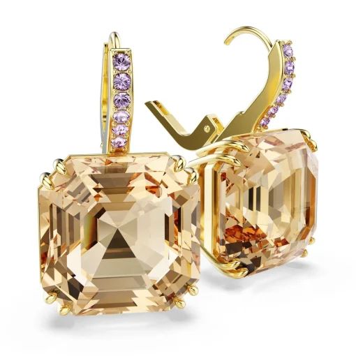 Swarovski Millenia Yellow Gold Tone Crystal Drop Earrings