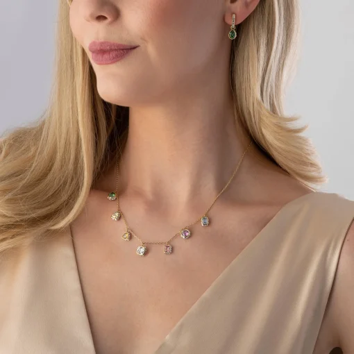 Swarovski Stilla Gold Tone Multicoloured Necklace