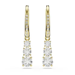Swarovski Stilla Yellow Gold Tone Zirconia Drop Earrings