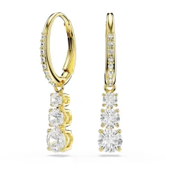 Swarovski Stilla Yellow Gold Tone Zirconia Drop Earrings