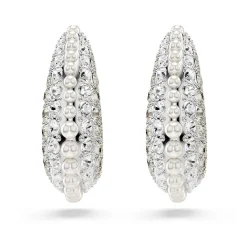 Swarovski Sublima Silver Crystal and Pearl Drop Earrings