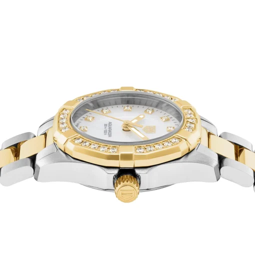 TAG Heuer Aquaracer Quartz Ladies Mother of Pearl Steel and 18K Yellow Gold Coating 27mm Watch