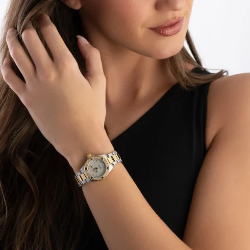 TAG Heuer Aquaracer Quartz Ladies Mother of Pearl Steel and 18K Yellow Gold Coating 27mm Watch
