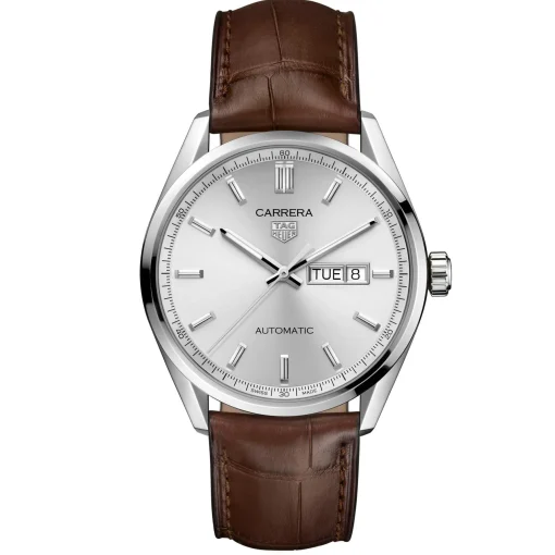 TAG Heuer Carrera Calibre 5 Automatic Mens Silver Leather Watch
