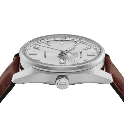 TAG Heuer Carrera Calibre 5 Automatic Mens Silver Leather Watch