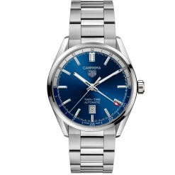 TAG Heuer Carrera Calibre 7 Twin Time Automatic Men's Blue Steel Watch