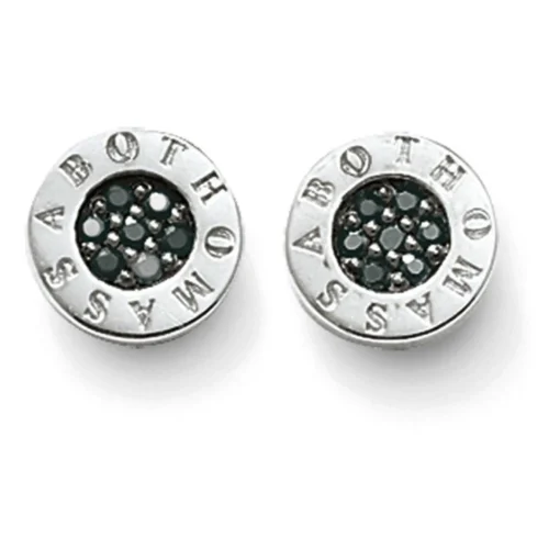 Thomas Sabo Classic Silver Black Pavé Stud Earrings