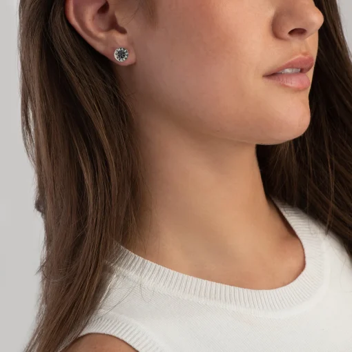 Thomas Sabo Classic Silver Black Pavé Stud Earrings