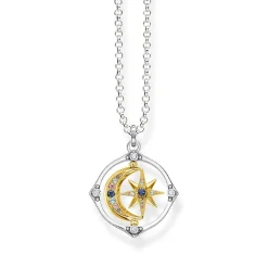 Thomas Sabo Gold Plated Moon and Star Necklace