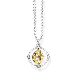 Thomas Sabo Gold Plated Moon and Star Necklace