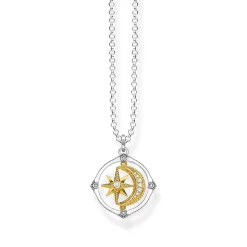 Thomas Sabo Gold Plated Moon and Star Necklace
