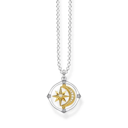 Thomas Sabo Gold Plated Moon and Star Necklace