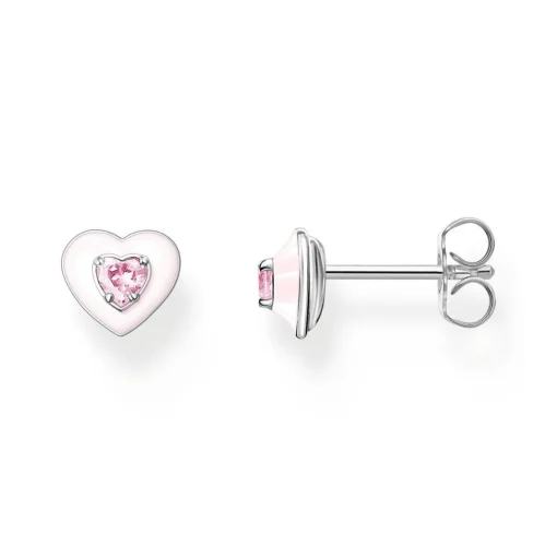 Thomas Sabo Pink Cubic Zirconia Heart Earrings