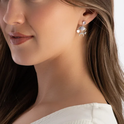 Thomas Sabo Silver Cubic Zirconia Eye Drop Earrings