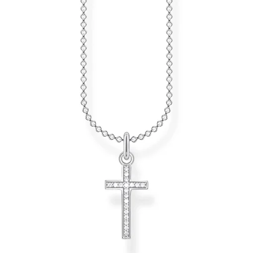 Thomas Sabo Silver Cubic Zirconia Cross Necklace
