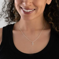 Thomas Sabo Silver Cubic Zirconia Cross Necklace