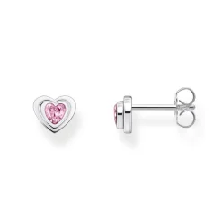 Thomas Sabo Silver Cubic Zirconia Heart Stud Earrings