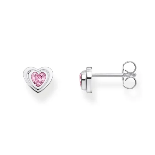 Thomas Sabo Silver Cubic Zirconia Heart Stud Earrings
