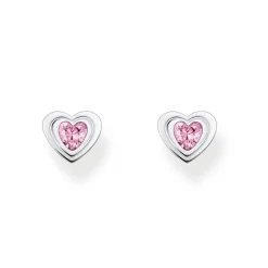 Thomas Sabo Silver Cubic Zirconia Heart Stud Earrings