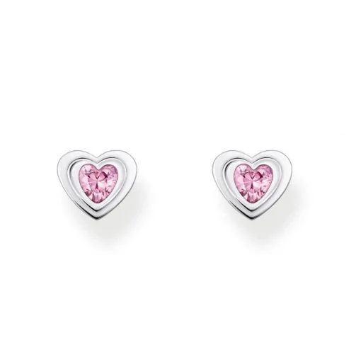 Thomas Sabo Silver Cubic Zirconia Heart Stud Earrings