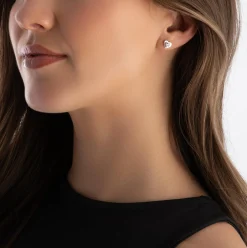 Thomas Sabo Silver Cubic Zirconia Heart Stud Earrings