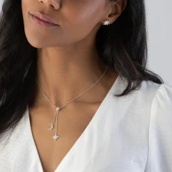 Thomas Sabo Silver Cubic Zirconia Star and Moon Necklace
