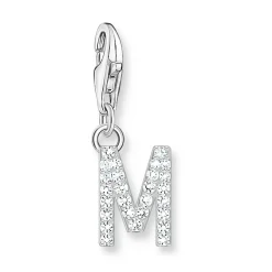 Thomas Sabo Silver Cubic Zirconia Initial M Charm