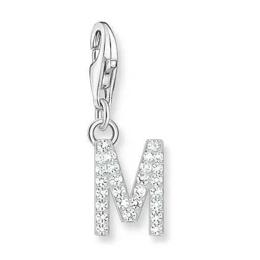 Thomas Sabo Silver Cubic Zirconia Initial M Charm