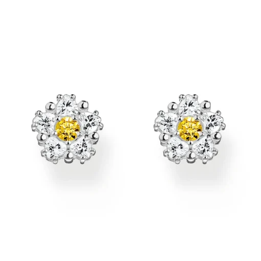 Thomas Sabo Silver Cubic Zirconia Flower Stud Earrings
