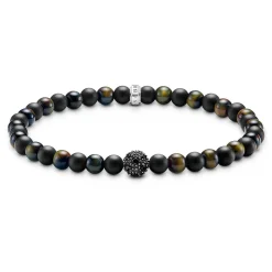 Thomas Sabo Talisman Black Cubic Zirconia Obsidian Tigers Eye Bracelet