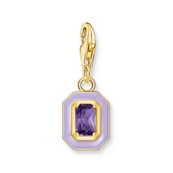 Thomas Sabo Yellow Gold Plated Purple Cubic Zirconia Charm
