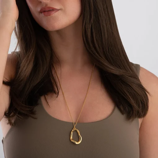 Thomas Sabo Yellow Gold Plated Wavy Pendant