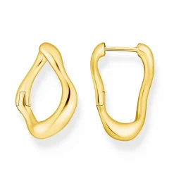 Thomas Sabo Yellow Gold Plated Wavy Hoop Earrings