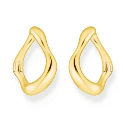 Thomas Sabo Yellow Gold Plated Wavy Hoop Earrings